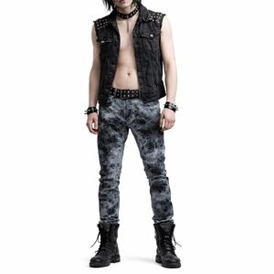 Y2K goth punk Lip Service NEEDLE Acid Wash Skinny Jeans